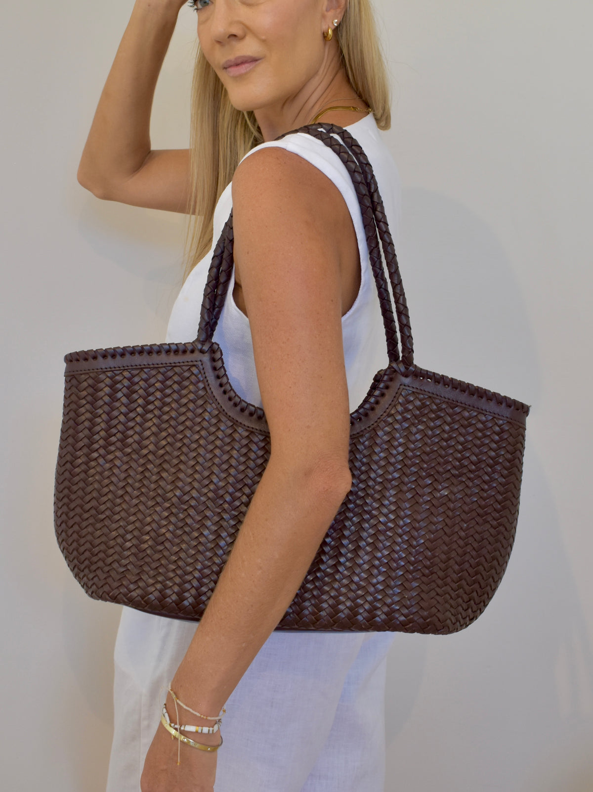 Full Leather Platted Tote