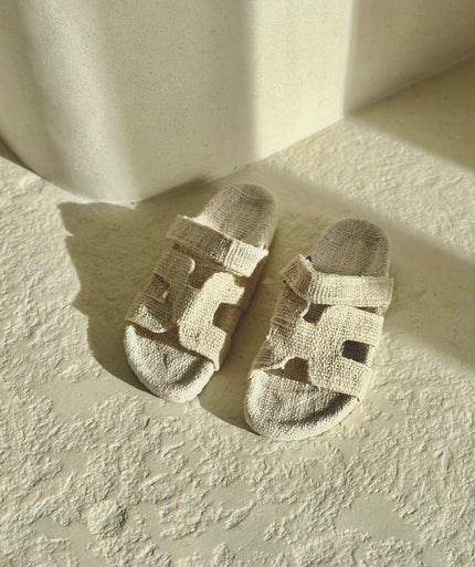 H Slide White Cotton