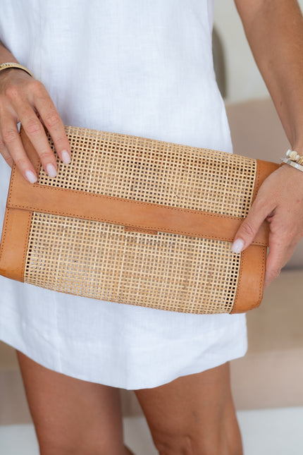 Rattan clutch small
