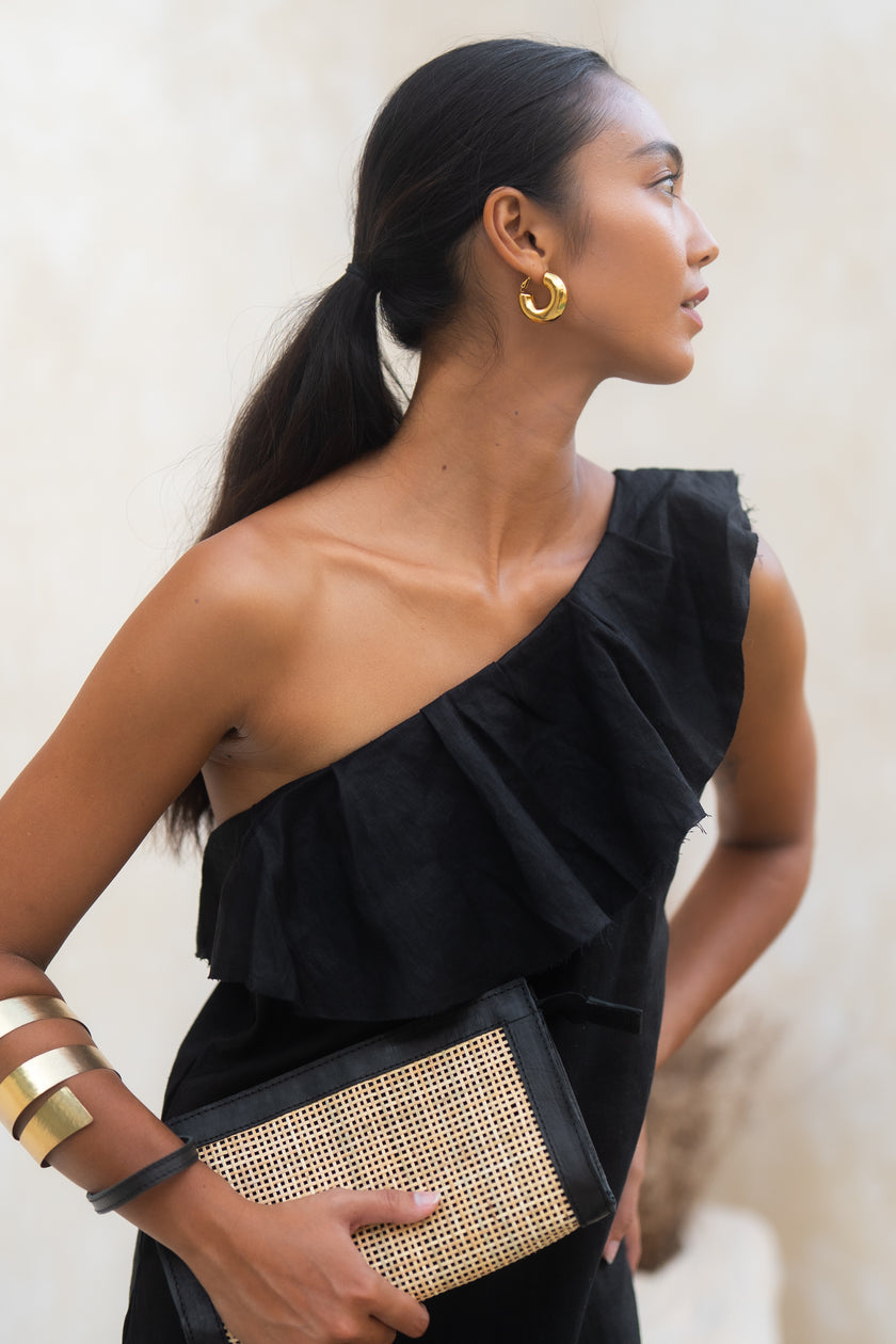 The athena one shoulder maxi